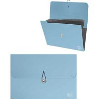 Папка  8отд. deVENTE "sigNATURE" 3078525 А4 сумеречно синяя,фактура "ткань",600мкм,чёрн.разд.,резин