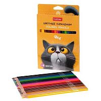 Карандаши 18цв. ХАТ "Пушистый философ" 094020 трёхгр.,заточ.,к/к,е/подвес
