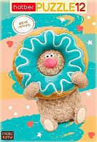 Пазлы   12 ХАТ А4 "Кофейные коты" 34415 в рамке