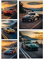 Тетрадь 48л. (клетка) Проф-Пресс "Машины и закат" 48-4804 цв.мел.обл.