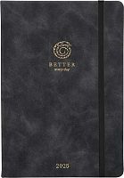 Ежедневник 2025г. А5 176л. INFOLIO кож.зам. "Snake" I1514/black чёрный,2ляссе,резинка,тисн.фольг.