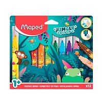 Фломастеры JUMBO 12цв. MAPED "Jungle Fever" 846900 суперсмыв.,заблокир. пиш. узлел,к/к