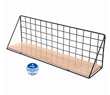 Полка подвесная "Лофт Тамбл" 980-352 дерев.,метал.,чёрный,34.5*10*14см