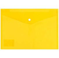 Папка-конверт на кнопке А4 Darvish DV-15838YE жёлтая,прозрачн.,160мкм