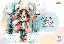 Альбом для рис.32л. АППЛИКА спираль "Девочка" С0680-89 цв.мел.обл.