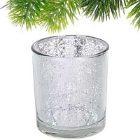 Подсвечник НГ "Снегопад" 7*7,8см,серебро 201-3831
