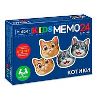 Игра настольная ХАТ Мемо фигурные "Котики" 36193 (24карточки)