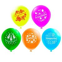 Шары возд. Микрос 12" шелк рис. 2ст. Поздравляем 5диз. Ч41470