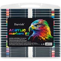 Маркеры акрил. 80цв. Darvish DV-16045-80 пласт.пенал