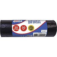Пакеты д/мусора "CleanLab"  20л. 30шт 9050707 чёрный,44*49см,ПНД,тип дна звезда