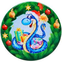 Подставка п/кружку Символ года 2025 "Змейка Айми с подарками" 895-412 керамика,10см