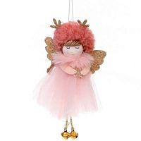 Подвесное украшение НГ "Маленькая леди" 916-1024 розовый 15см