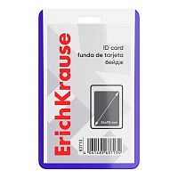 Бейдж EK 63713 вертик.,вставка 54*90мм,прозрачный с синим