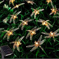 Гирлянда д/сада "Стрекоза" 5м,20л.,8 реж.,LED,чёрн.пров.,белый,тёплый белый 732-218