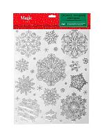 Украшение оконное НГ ФЕНИКС "Живописные снежинки" 88355 ПВХ,глиттер