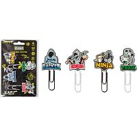 Закладка-скрепка deVENTE "SuperHero" 8065323 (4шт) металл.овал.цв.с декор.,50мм,блист.,асс.