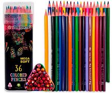 Карандаши 36цв. INTELLIGENT DO-44 трёхгр.,метал.пенал