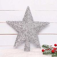 Верхушка  23см ЛЬДИНКА "Звезда" 203408  пластик.,серебро