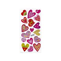 Наклейка объемн. ПГС "Сердечки" 6,5*13,5см BTL-835 Р22072-20 Кн22072-20