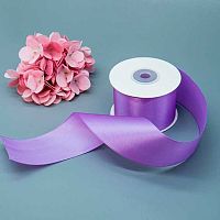 Лента 5,0см*22,85м атласная светло-сиреневая Микрос ч37984