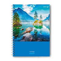 Тетрадь160л. (клетка) А4 СВЕТОЧ спираль "Горный пейзаж" Т220 (01578) тв.обл.,мат.лам.