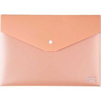 Папка-конверт на кнопке А4 deVENTE 3072509 пудрово розовая,пластик.,350мкм,фактура"ткань"