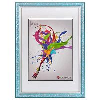 Фоторамка пластик 21*30см Винтаж голубой с ножкой,ширина багета-20мм