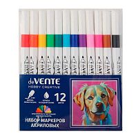 Маркеры акрил. 12цв. deVENTE "Classic&Pastel" 5044500 кругл.корп.,пулевидн.,2мм,пластик.уп.