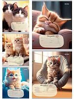 Тетрадь 24л. (линейка) Проф-Пресс "Домашние кошечки" 24-5798 цв.мел.обл.,асс.