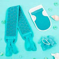 Набор мочалок д/тела "Уход за телом" 358-075 (3шт) голубой