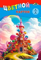 Картон цв. А4  6л. 6цв. АППЛИКА "Ванильный замок" С1280-20 в папке