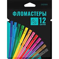 Фломастеры 12цв. КОКОС ERGO Light 252555 смываемые,вент.колп.,к/к,е/подвес