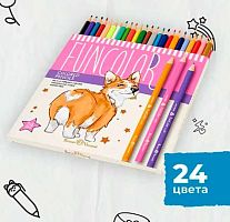 Карандаши 24цв. BV FunColor "Корги" 30-0144