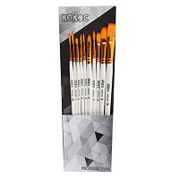 Набор кистей 10шт. КОКОС 241182 (нейлон линер№00,1,кр.№2,3,5,пл.№2,6,10,плоскоовал.№4,8)