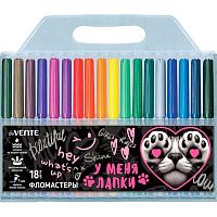 Фломастеры 18цв. deVENTE "У меня лапки" 5082629 вент.колп.,пластик.блист.