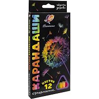 Карандаши 12цв. ЛУЧ "Фантазия" 35С 2320-08 трёхгр.,супермягкие,чёрное дерево