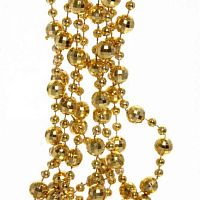 Игрушка ел. "Бусы" 2,5м Шарик дискобол золото d-5мм 201-0458