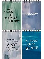 Блокнот А6  40л. Проф-Пресс спираль "Фразы" Б40-9349 цв.мел.обл.,клетка,асс.
