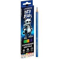 Карандаши  6цв. deVENTE "Hey Bro" 5021621 шестигр.,2М,гриф.2,8мм,к/к