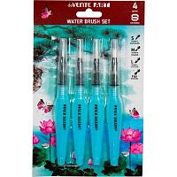 Набор кистей  4шт. deVENTE (нейлон,разм.S/M/L/пл.) "Water Brush" 8072353 резервуар д/воды,карт.блист