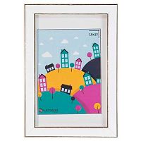 Фоторамка пластик 10*15см Акварель белый с ножкой,ширина багета-14мм