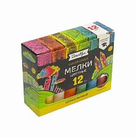 Мел 12шт. ГЛОБУС МШЦ12 цв.из натур.глины,к/к