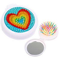 Расчёска массажная детская складная "Карамель. Сердечко" 215-910 голубой,6см