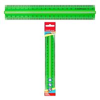 Линейка 20см EK "Neon" 55519 пластик,зелёная,с держателем,флоупак