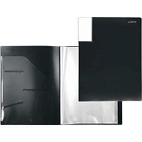 Папка с вкладышами/ 20 deVENTE А4 "Uno Black" 3101506 чёрная,фактура"песок",500мкм,вкл.30мкм