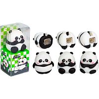 Точилка 1отв. deVENTE "Sweet Panda" 8031601 пластик.,покрыт.Velvet Touch,30*37*28мм,асс.