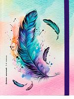 Дневник 1-4кл. Проф-Пресс тв.обл. "Акварельные перья" Д48-3479 глиттер,резинка