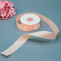 Лента 2,5см*22,85м атласная персиковая Микрос ч37740