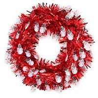 Украшение НГ ФЕНИКС "Венок красный со снеговиками" 78833 полиэтилен,40см