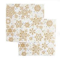 Салфетка бум. НГ Bouquet Home Collection Classic "Золотые снежинки на беж." 57516 3-х сл.(20шт) 33*3